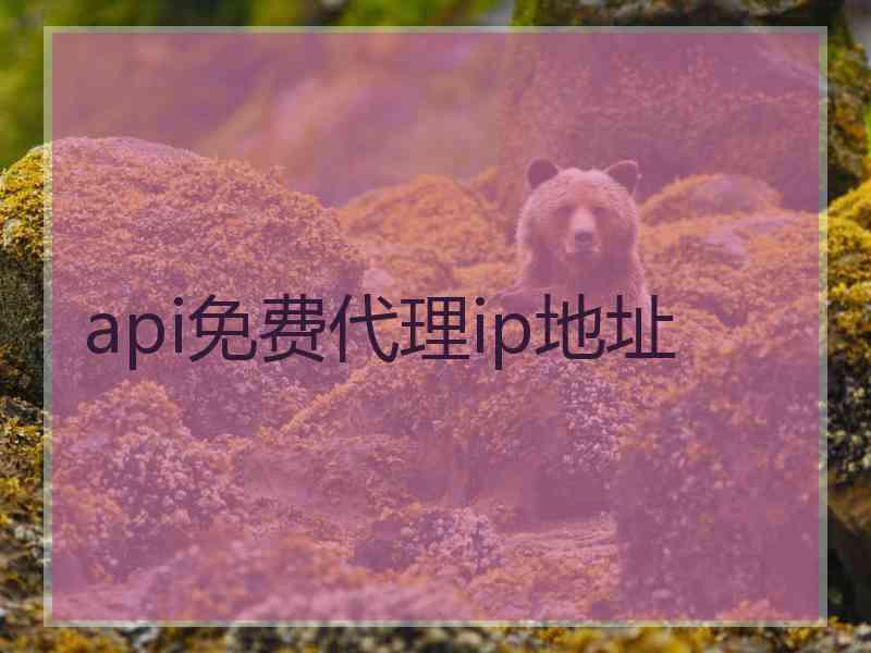 api免费代理ip地址