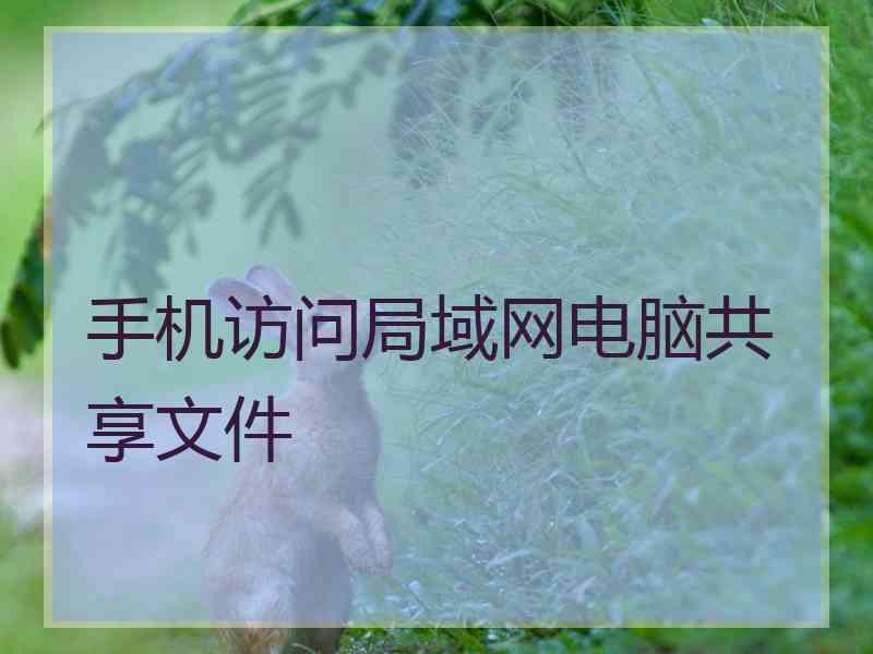 手机访问局域网电脑共享文件