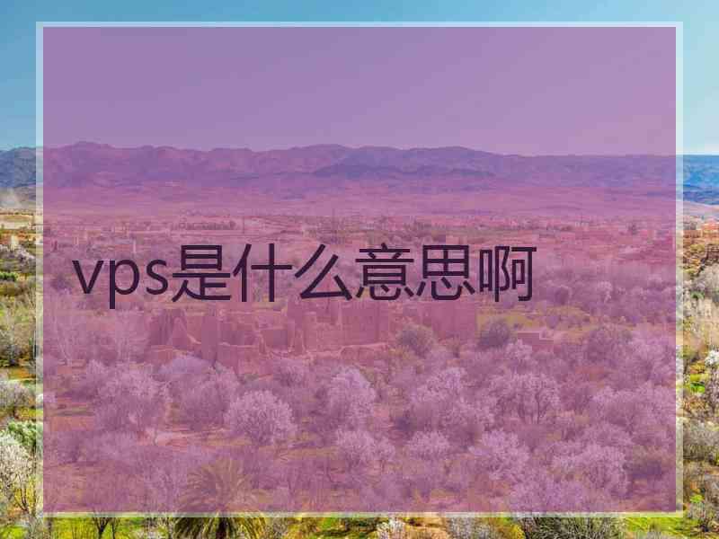 vps是什么意思啊 vps是什么意思啊