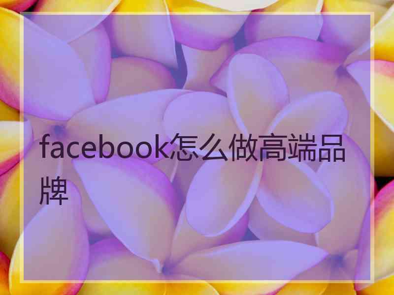 facebook怎么做高端品牌