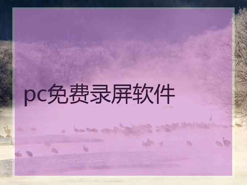 pc免费录屏软件