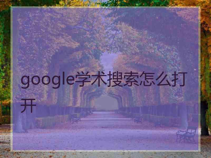 google学术搜索怎么打开