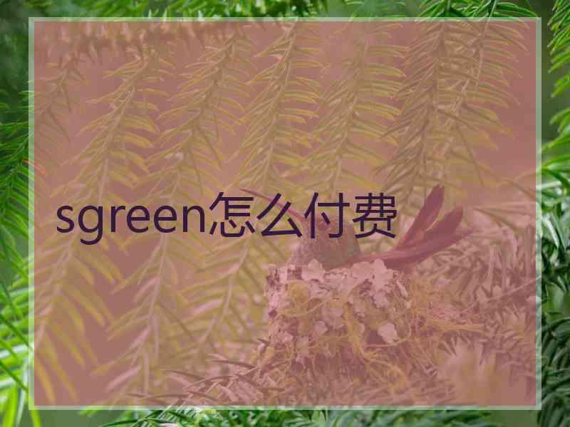 sgreen怎么付费