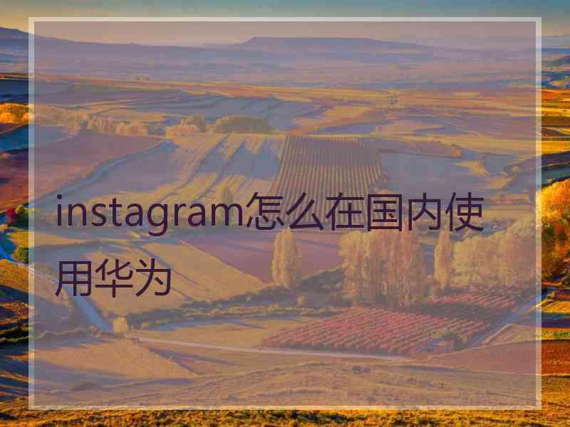 instagram怎么在国内使用华为