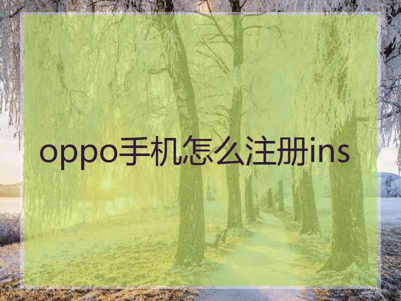 oppo手机怎么注册ins