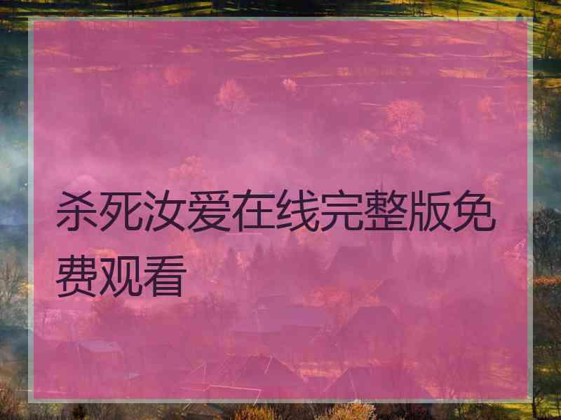杀死汝爱在线完整版免费观看