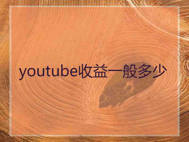 youtube收益一般多少