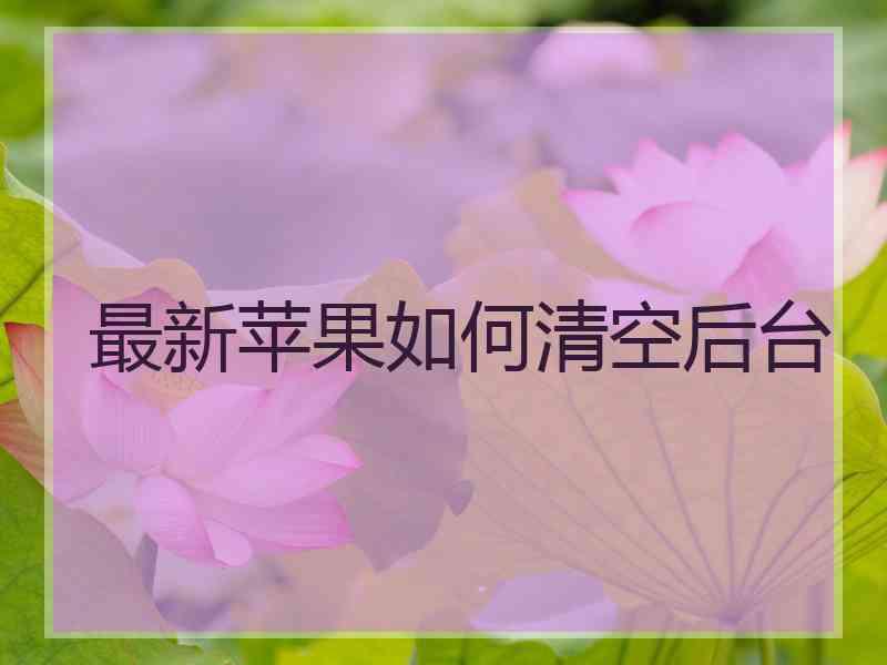 最新苹果如何清空后台