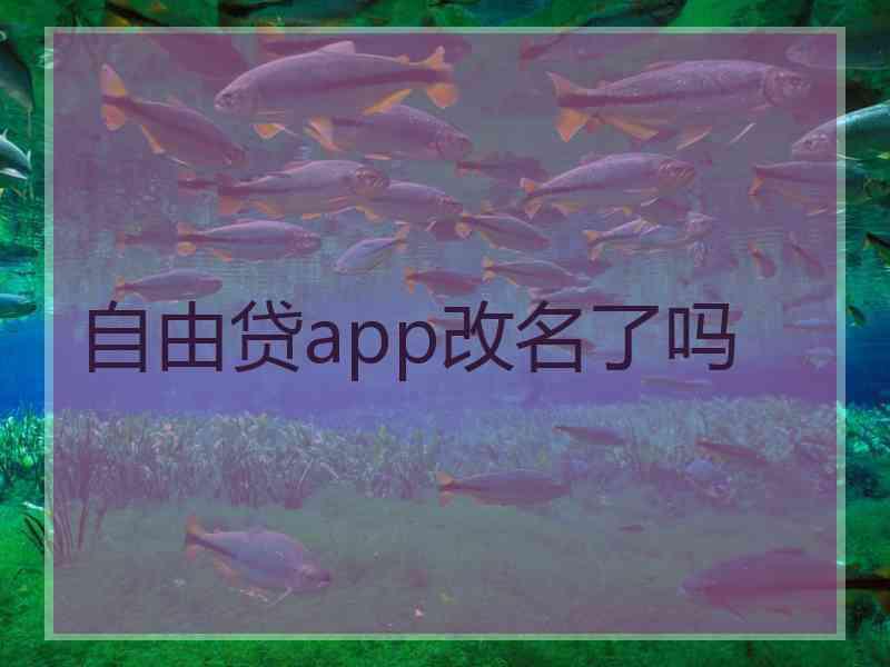 自由贷app改名了吗