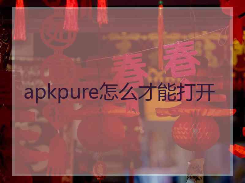 apkpure怎么才能打开