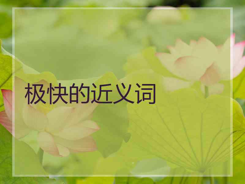极快的近义词