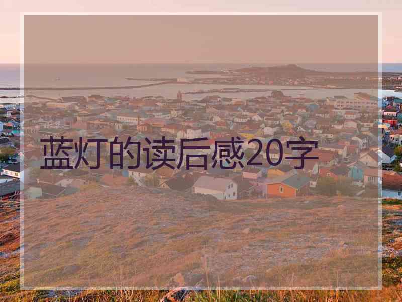 蓝灯的读后感20字