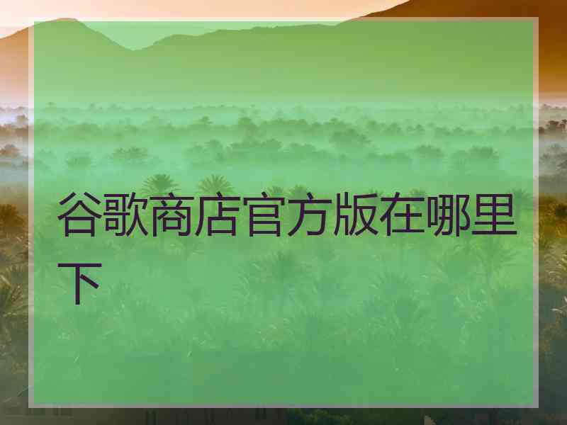 谷歌商店官方版在哪里下