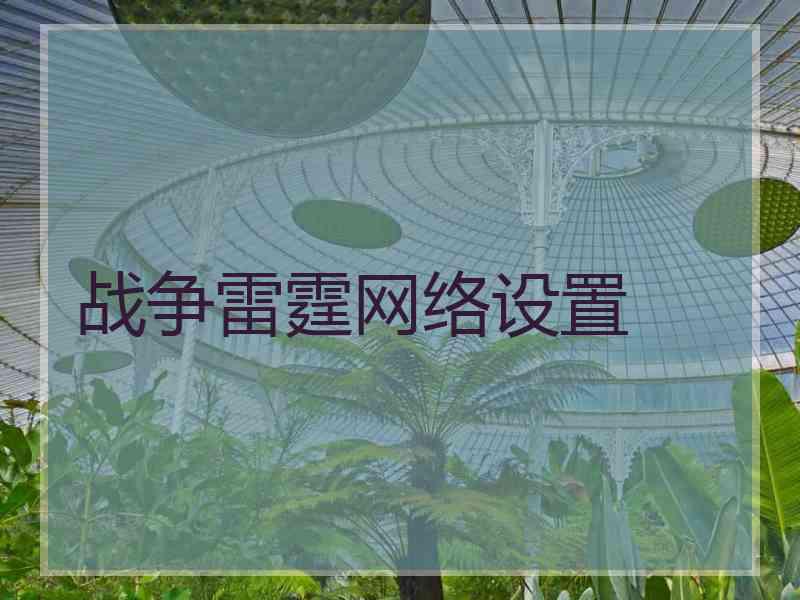 战争雷霆网络设置