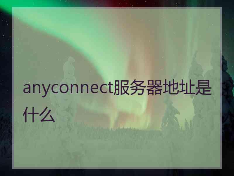 anyconnect服务器地址是什么