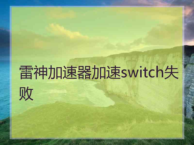 雷神加速器加速switch失败