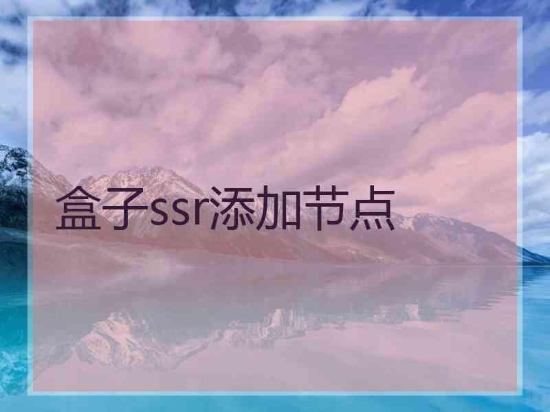 盒子ssr添加节点