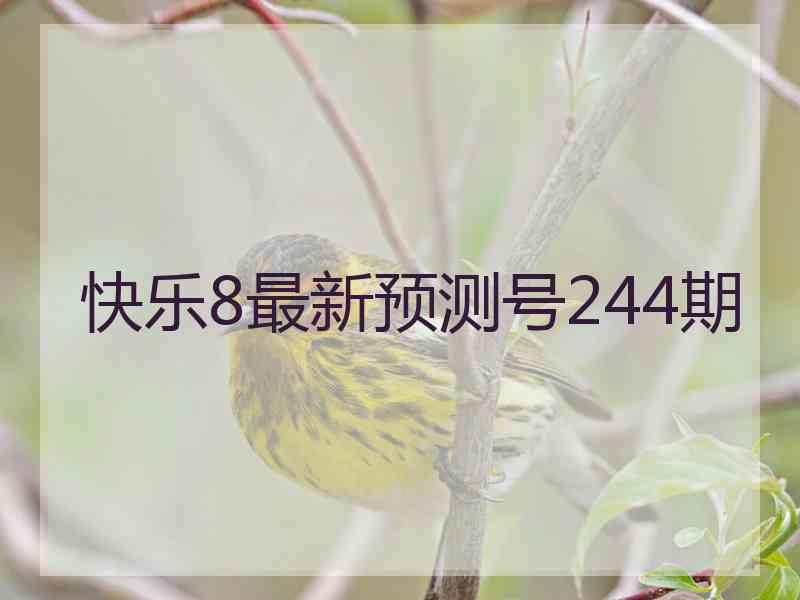 快乐8最新预测号244期