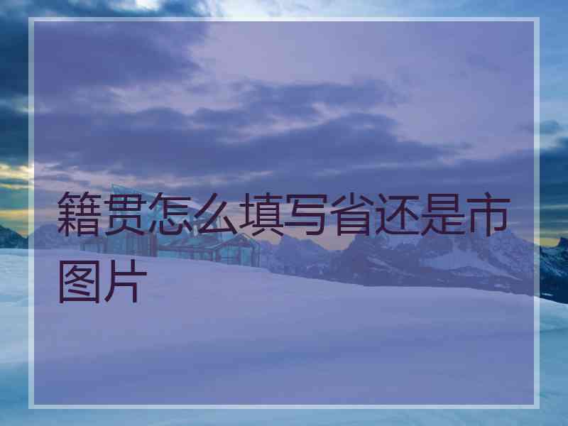 籍贯怎么填写省还是市图片