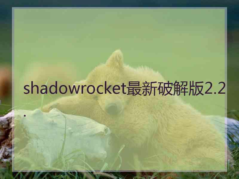 shadowrocket最新破解版2.2.