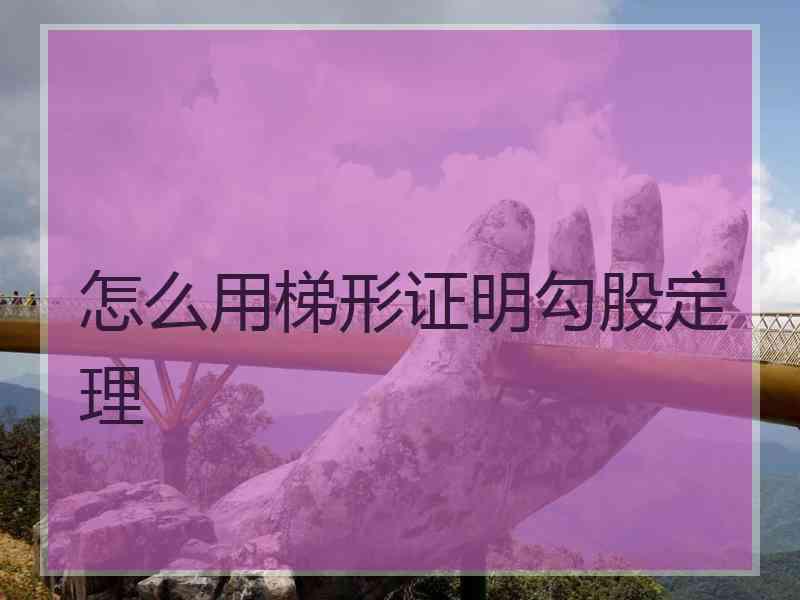 怎么用梯形证明勾股定理