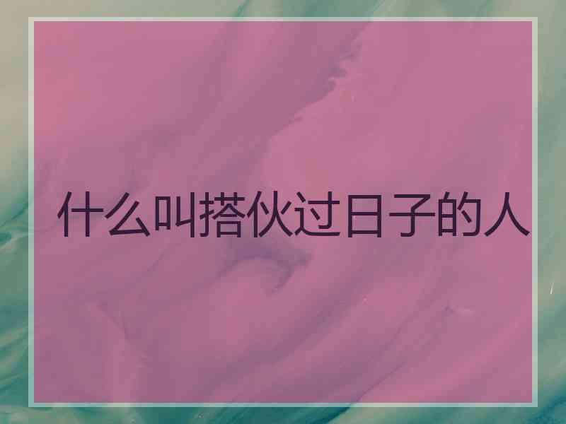 什么叫搭伙过日子的人