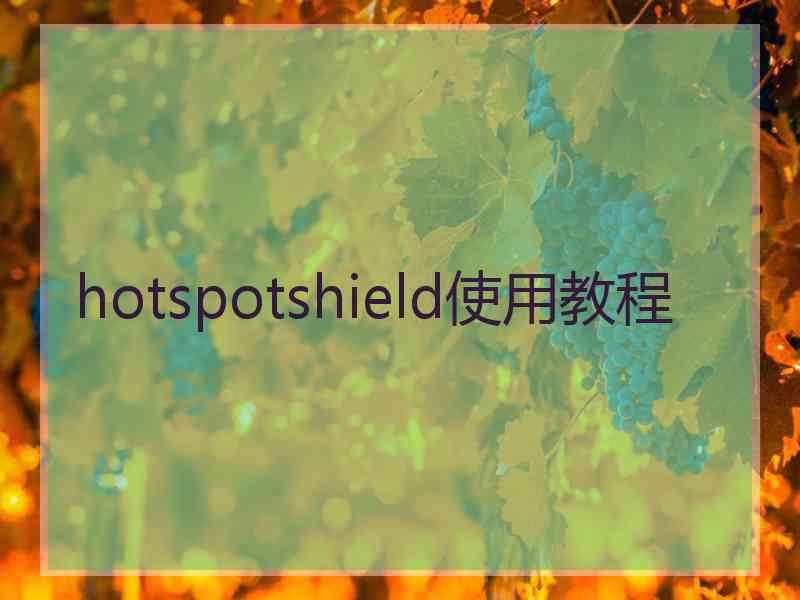 hotspotshield使用教程