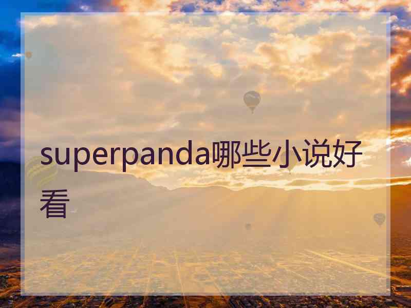 superpanda哪些小说好看