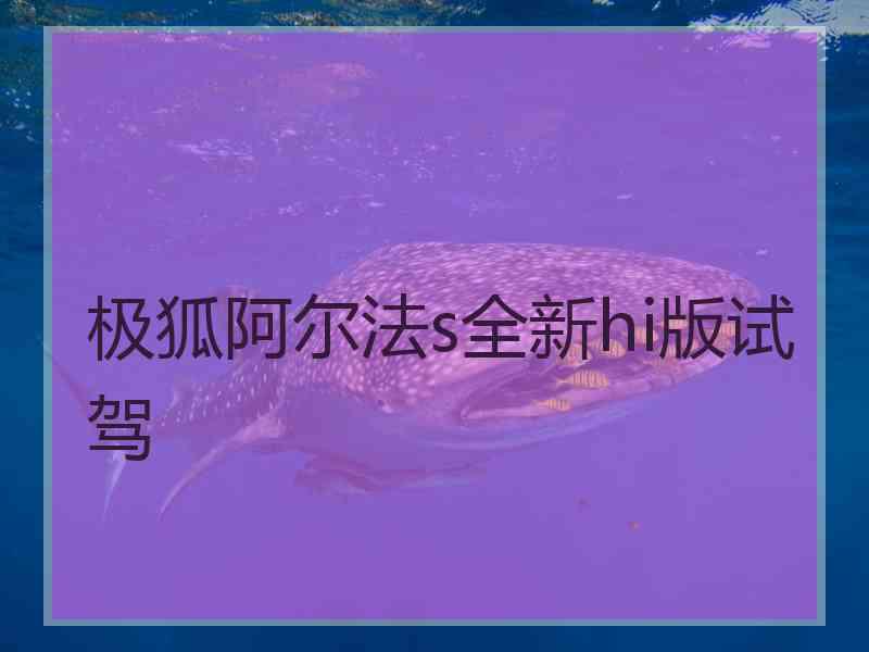 极狐阿尔法s全新hi版试驾