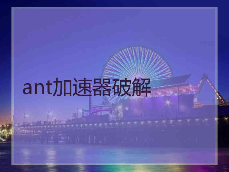 ant加速器破解